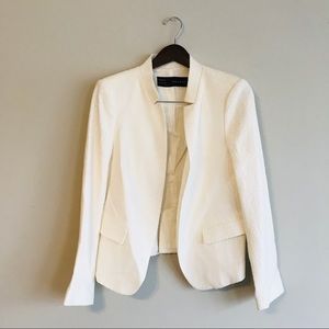 Zara Basic | Embroidered Open-Front Blazer